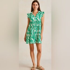 Green‎ and White Women's Mini Dress